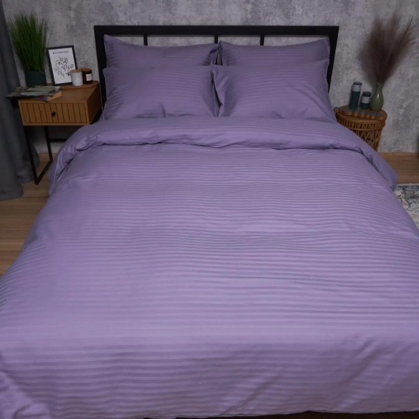 Фото - Комплект постільної білизни Moon&Star Satin Stripe Soft Lilac 200х220 (MS-820008690)