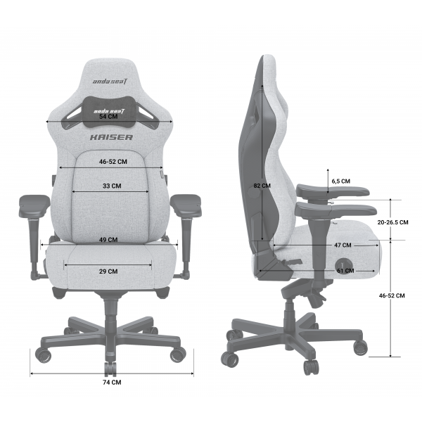Фото - Крісло для геймерів Anda Seat Kaiser 4 Size L Black Premium PVC (AD12YDDC-L-20-B-PV/C)