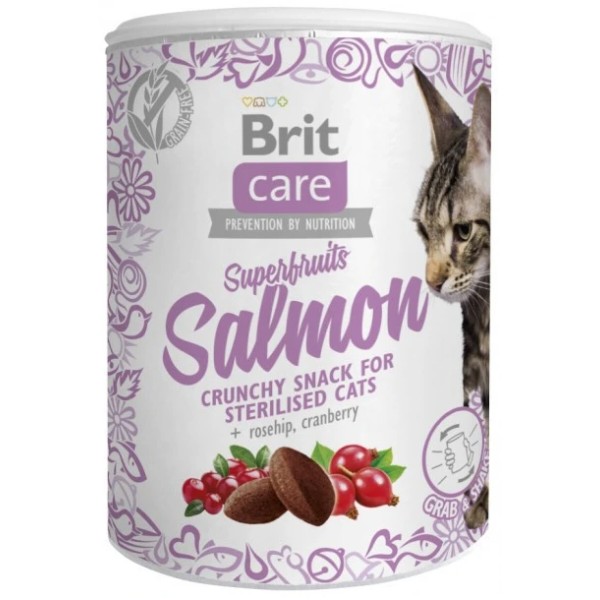Фото - Ласощі для котів подушечки Brit Care Superfruits Salmon з лососем шипшиною та журавлиною 100 г (8595602521449) Фото - Ласощі для котів подушечки Brit Care Superfruits Salmon з лососем шипшиною та журавлиною 100 г (8595602521449)