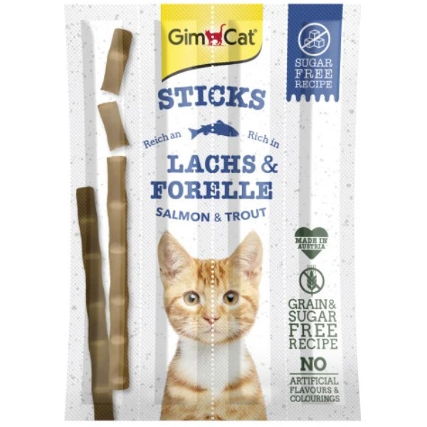 Фото - Лакомые для кошек GimCat с лососем и форелью 4 шт. по 5 г (4002064400174)