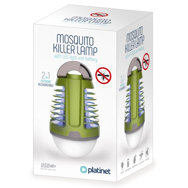 Фото - Знищувач комах Platinet LAMP WITH MOSQUITO KILLER LANTERN 5H BAT 6500K IP44 Green (PMKL6500)