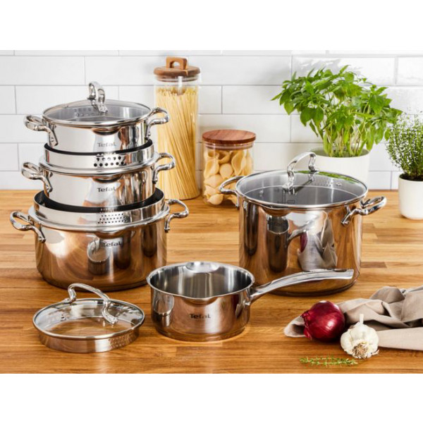 Фото - Набор посуды Tefal G719SA74 Duetto+ 10 пр. с ковшом (кастр. 24/22/20/18 с/кр., ковш 16 см с/кр)