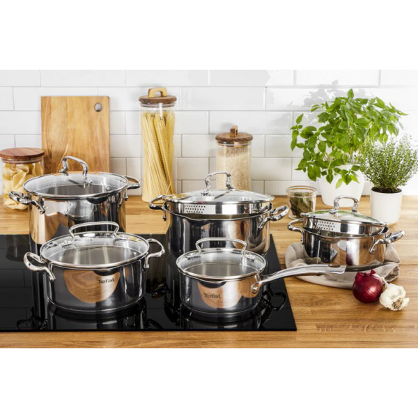 Фото - Набор посуды Tefal G719SA74 Duetto+ 10 пр. с ковшом (кастр. 24/22/20/18 с/кр., ковш 16 см с/кр)