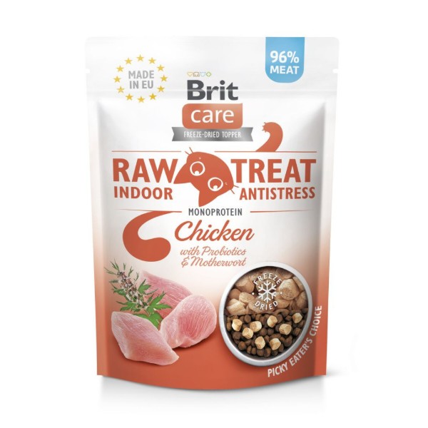 Фото - Лакомство для кошек Brit Raw Treat Freeze-dried Indoor and Antistress курица 40 г (8595602569557)