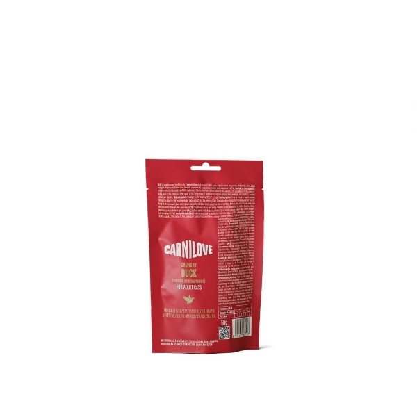 Фото - Ласощі для котів Carnilove Crunchy Snack Duck with Raspberries хрусткі качка і малина 50 г (8595602582518)