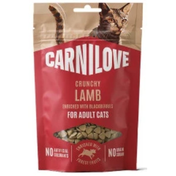 Фото - Ласощі для котів Carnilove Crunchy Snack Lamb with Blackberries хрусткі ягня та ожина 50 г (8595602582532)