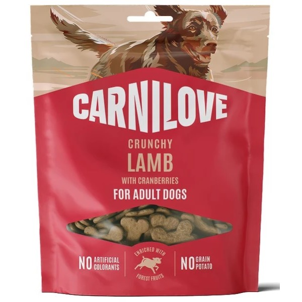 Фото - Ласощі для собак Carnilove Crunchy Snack Lamb with Cranberries хрусткі ягня і журавлина 200 г (8595602582570) Фото - Ласощі для собак Carnilove Crunchy Snack Lamb with Cranberries хрусткі ягня і журавлина 200 г (8595602582570)