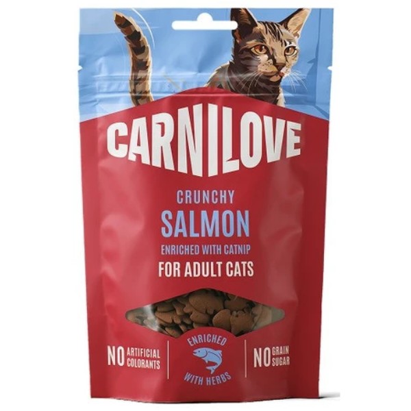 Фото - Ласощі для котів Carnilove Crunchy Snack Salmon with Catnip хрусткі лосось і котяча м'ята 50 г (8595602582525)