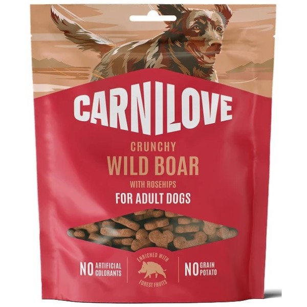Фото - Ласощі для собак Carnilove Crunchy Snack Wild Boar with Rosehips хрусткі дикий кабан і шипшина 200 г (8595602582594)