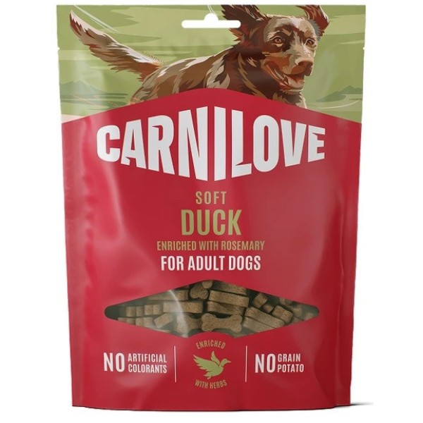 Фото - Ласощі для собак Carnilove Soft Snack Duck with Rosemary м'які качка і розмарин 200 г (8595602582648)