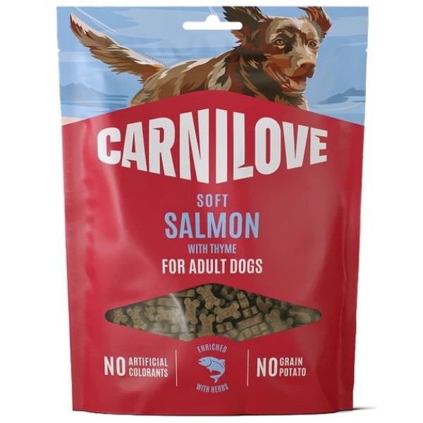 Фото - Ласощі для собак Carnilove Soft Snack Salmon with Thyme м'які лосось і чебрець 200 г (8595602582662)