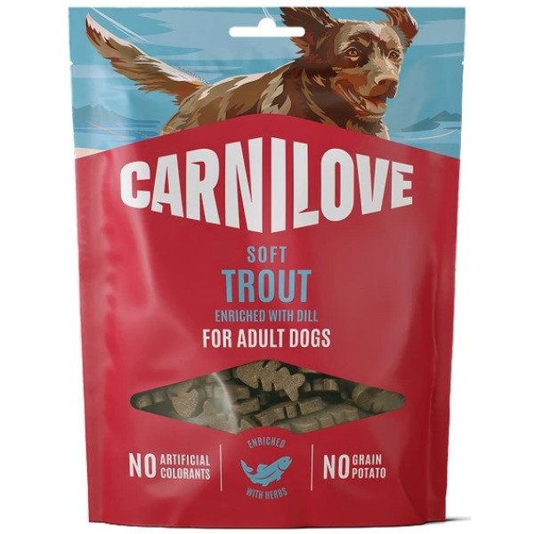 Фото - Ласощі для собак Carnilove Soft Snack Trout with Dill м'які форель і кріп 200 г (8595602582631)
