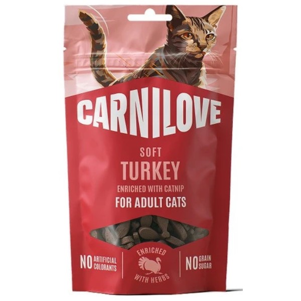 Фото - Ласощі для котів Carnilove Soft Snack Turkey with Catnip м'які індичка і котяча м'ята 50 г (8595602582549) Фото - Ласощі для котів Carnilove Soft Snack Turkey with Catnip м'які індичка і котяча м'ята 50 г (8595602582549)