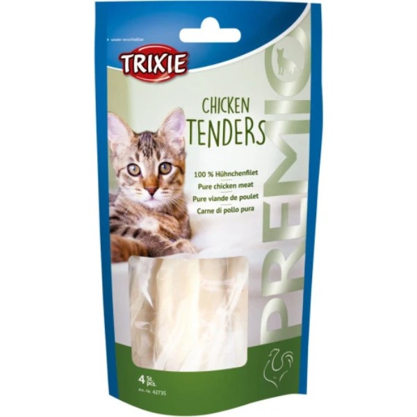 Фото - Ласощі для котів Trixie PREMIO Chicken Tenders куряча грудка 70 г 4шт. (4011905427355)