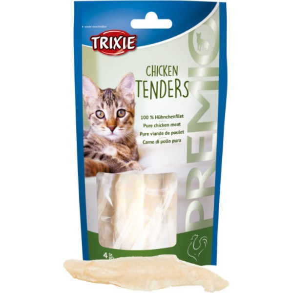 Фото - Ласощі для котів Trixie PREMIO Chicken Tenders куряча грудка 70 г 4шт. (4011905427355)