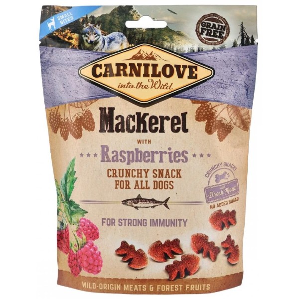 Фото - Ласощі для собак Carnilove Dog Crunchy Snack Mackerel with Raspberries для міцного імунітету зі скумбрією та малиною 200 г (8595602528875) Фото - Ласощі для собак Carnilove Dog Crunchy Snack Mackerel with Raspberries для міцного імунітету зі скумбрією та малиною 200 г (8595602528875)