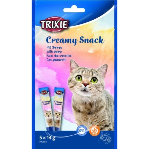 Фото - Лакомые для кошек Trixie Creamy Snacks з тунцем і креветками 5 шт. 14 г (4011905426822)