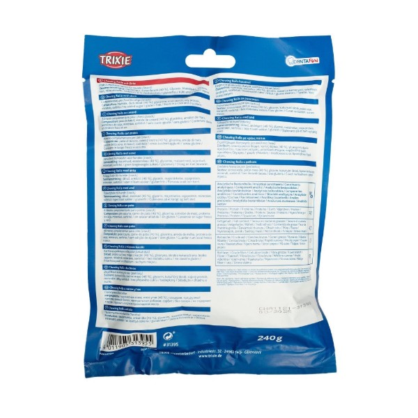 Фото - Лакомство для собак Trixie Denta Fun Chewing Rolls с уткой 240 г 30 шт. (4011905313955)
