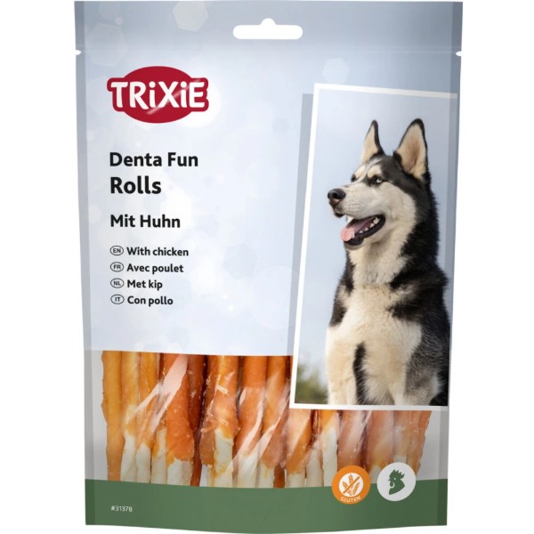 Фото - Лакомство для собак Trixie Denta Fun Chicken Chewing Rolls 240 г 30 шт. (4011905313788)