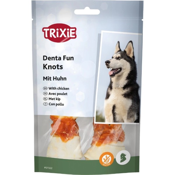 Фото - Ласощі для собак Trixie Denta Fun для чищення зубів з куркою 70 г 2 шт. (4011905313221)