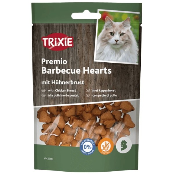 Фото - Ласощі для котів Trixie Premio Barbecue Hearts with Chicken Breast сердечка з куркою 50 г (4011905427034) Фото - Ласощі для котів Trixie Premio Barbecue Hearts with Chicken Breast сердечка з куркою 50 г (4011905427034)