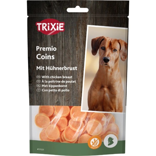 Фото - Ласощі для собак Trixie Ласощі Trixie Premio Chicken Coins для собак монетки з куркою 100 г Фото - Ласощі для собак Trixie Ласощі Trixie Premio Chicken Coins для собак монетки з куркою 100 г
