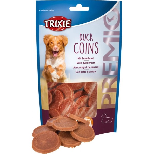 Фото - Ласощі для собак Trixie Premio Duck Coins монетки з качкою 80 г (4011905315874)
