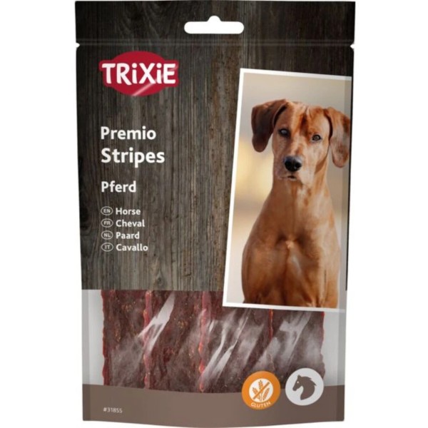 Фото - Ласощі для собак Trixie Premio Horse Stripes з кониною 11 см 100 г (4011905318554)