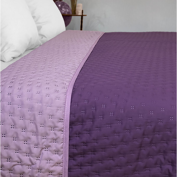 Фото - Покривало полуторне Zastelli Sunset Purple/Lavender двостороннє паяне 145х210 см (21442)