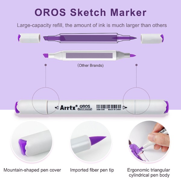 Фото - Набор маркеров Arrtx Oros ASM-03-ACS1-02 12 цветов (LC302789)