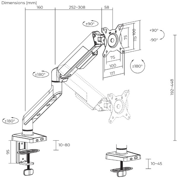 Фото - Кріплення настільне iTECH LDT117-C012E