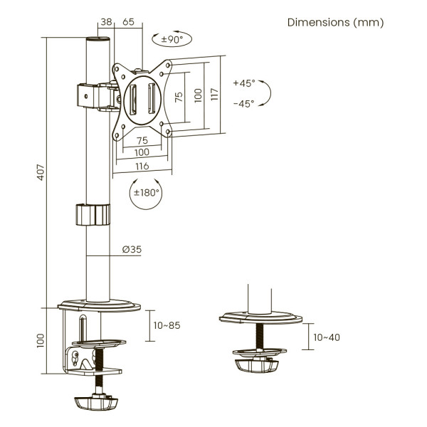 Фото - Кріплення для телевізора Brateck LDT66-C01