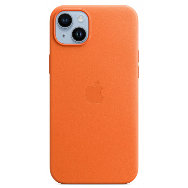 Фото - Чохол для смартфону Apple iPhone 14 Plus Leather Case with MagSafe - Orange (MPPF3)