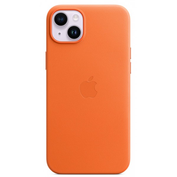 Фото - Чохол для смартфону Apple iPhone 14 Plus Leather Case with MagSafe - Orange (MPPF3)