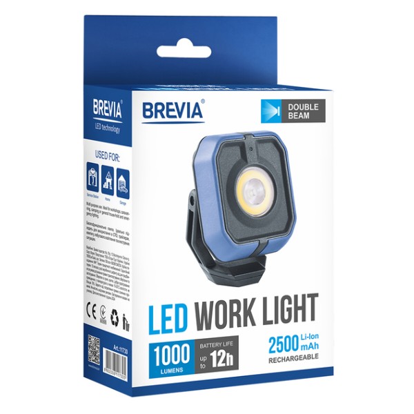 Фото - Фонарь аккумуляторный Brevia 10W COB+3W LED 1000lm 2500mAh (11730)