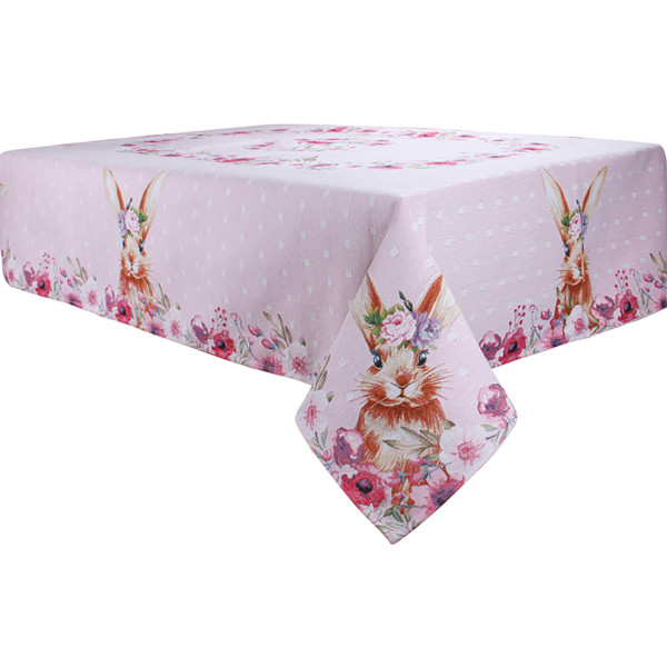 Фото - Скатертина прямокутна Lefard Гобеленова 140x260 см рожева (711-088)