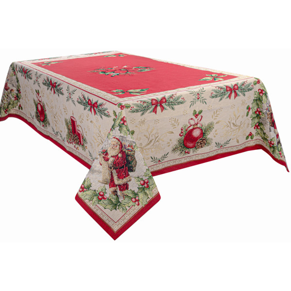 Фото - Скатерть прямоугольная Lefard гобеленовая новогодняя с люрексом Deniska 140x180 см (716-164)