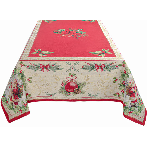 Фото - Скатерть прямоугольная Lefard гобеленовая новогодняя с люрексом Deniska 140x180 см (716-164)
