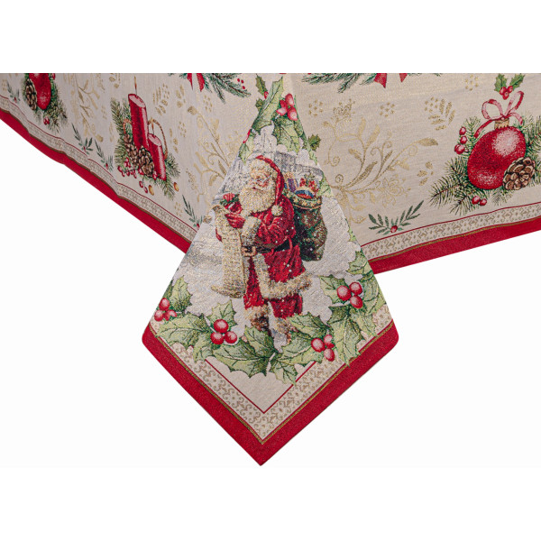 Фото - Скатерть прямоугольная Lefard гобеленовая новогодняя с люрексом Deniska 140x180 см (716-164)