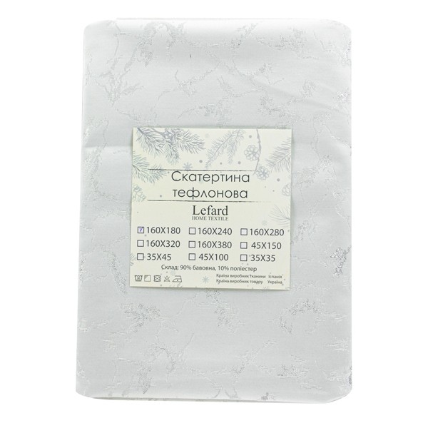 Фото - Скатертина прямокутна Lefard Alba lurex teflon plata 160х180 см (715-337)