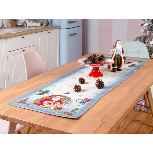 Фото - Скатертина раннер Lefard гобеленовий новорічний з люрексом Hamlet 47х140 см (716-015)