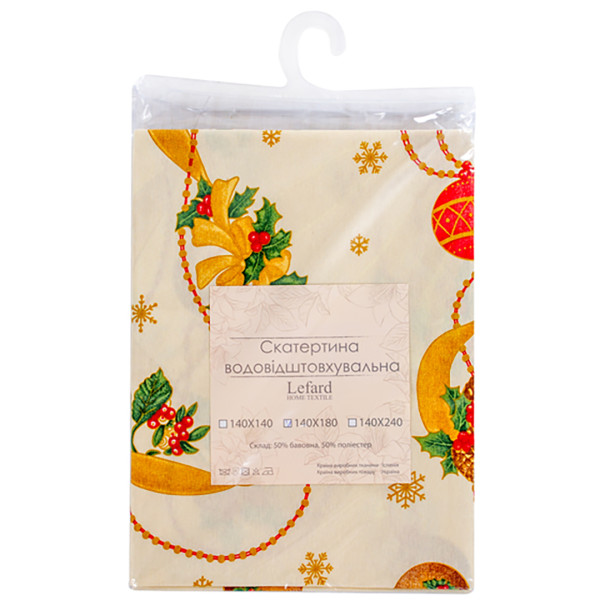 Фото - Скатертина прямокутна Lefard водовідштовхувальна Lazos beig 140х180 см (715-359)