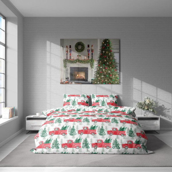 Фото - Комплект постільної білизни Lelit Р-0172 Полісатин Білий з принтом євро (1198351)