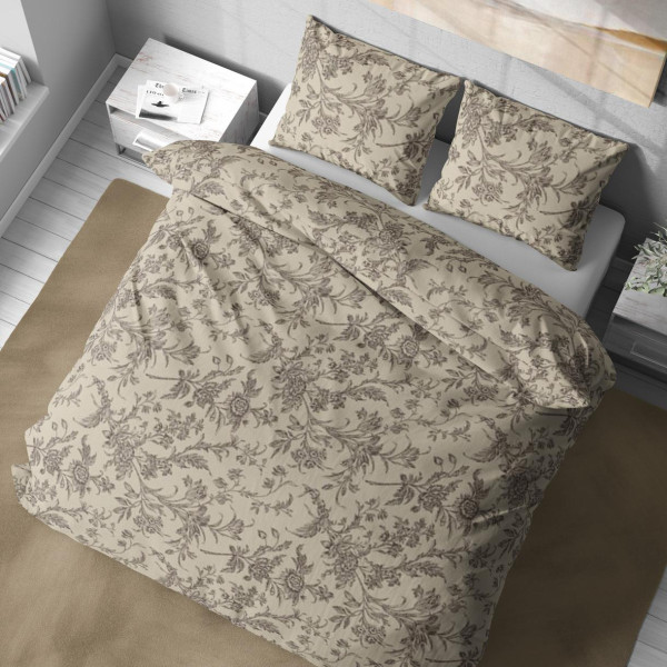 Фото - Комплект постільної білизни Lelit Полісатин Бежево-Білий P-0166 полуторний (1196968)