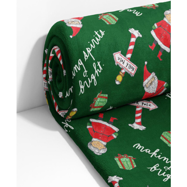 Фото - Плед двоспальний Lelit Велсофт Зелений з принтом 200х220 см (1198347)