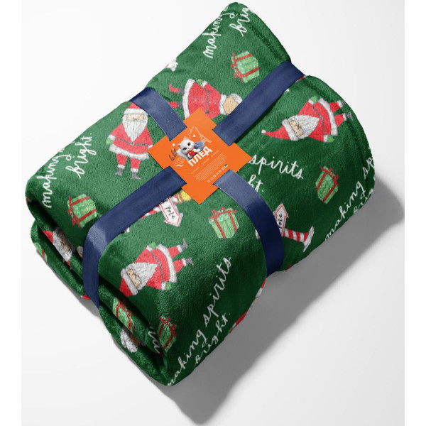 Фото - Плед двоспальний Lelit Велсофт Зелений з принтом 180х200 см (1198343)