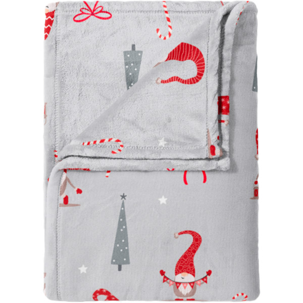 Фото - Плед полуторний Lelit Новорічний Сірий з гномами 150х200 см (1201617)