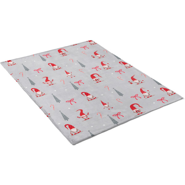 Фото - Плед полуторний Lelit Новорічний Сірий з гномами 150х200 см (1201617)