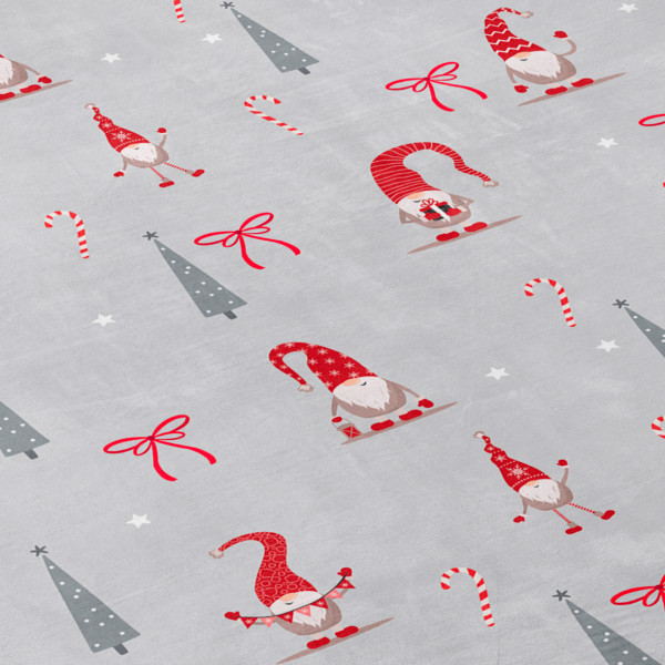 Фото - Плед полуторний Lelit Новорічний Сірий з гномами 150х200 см (1201617)