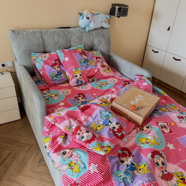 Фото - Комплект постільної білизни дитячий Lelit Бязь Рожевий Полуторна B-1157 (1194557)